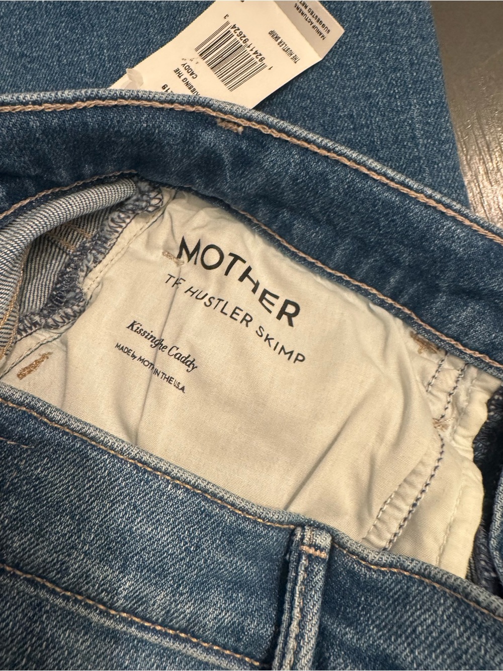 MOTHER Skinny Jeans in Mid Blue Denim - Picture 3 of 3